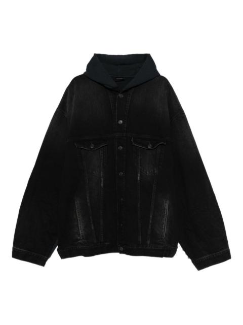 BALENCIAGA logo-embroidered hooded jacket