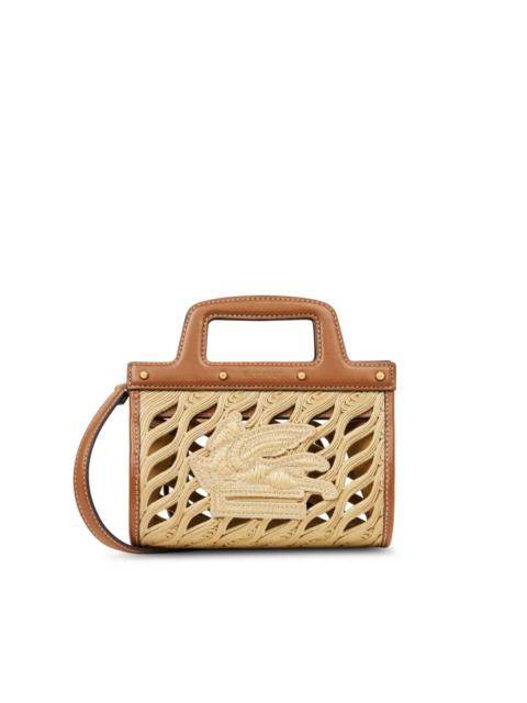 Etro mini Pegaso raffia handbag