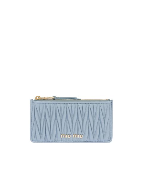 Miu Miu Matelassé nappa leather zipper wallet