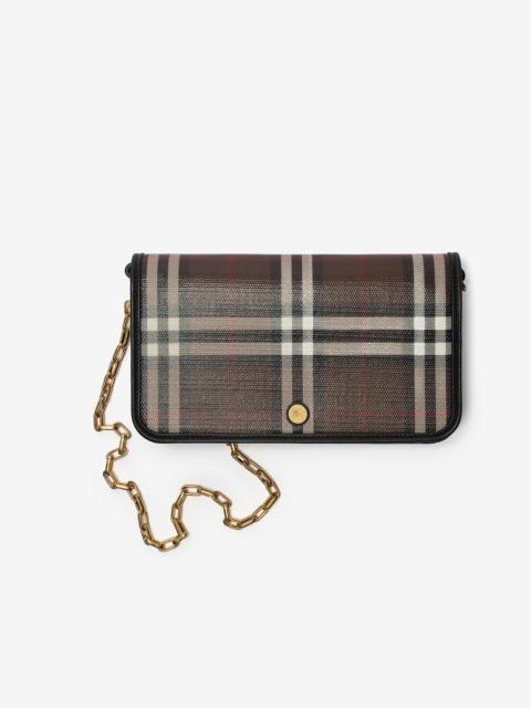 Burberry Check Chain Strap Wallet
