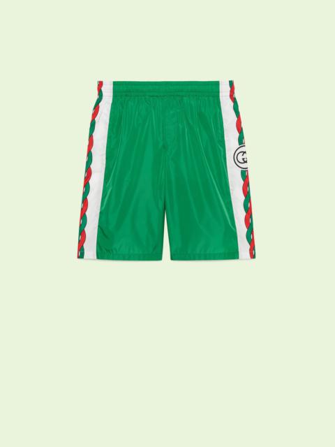 GUCCI Waterproof nylon shorts with Interlocking G print