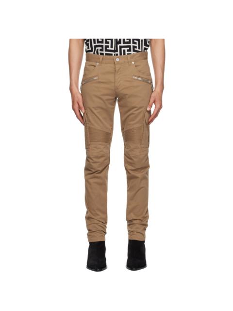 Balmain Beige Paneled Cargo Pants