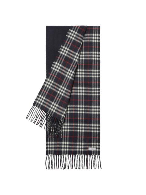 check-print cashmere reversible scarf