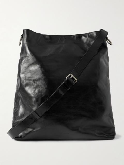 Dries Van Noten Glossed-Leather Tote Bag Black