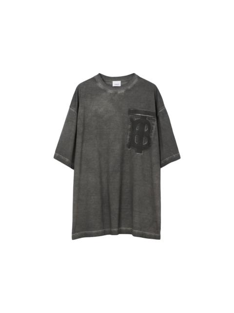 Burberry Burberry Monogram Motif Cotton Oversized T-shirt Charcoal Grey