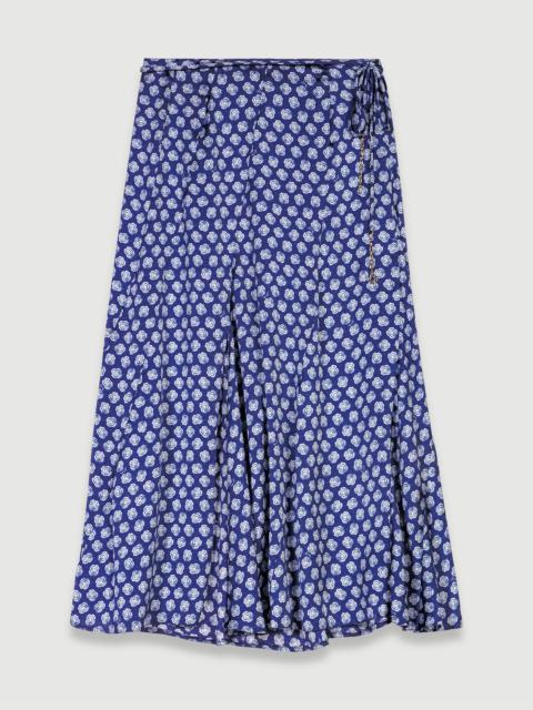 maje Mid-length satin-effect skirt