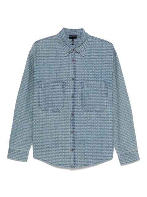 EMPORIO ARMANI logo-print denim shirt