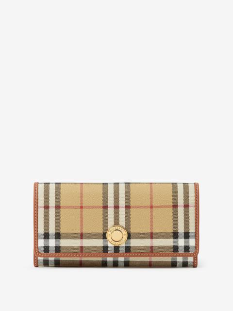 Burberry Check and Leather Continental Wallet
