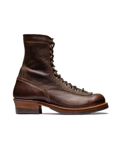 JOHN LOFGREN Donkey Puncher Boots 8" Ezo Shika Deerskin Burnt Dark Brown