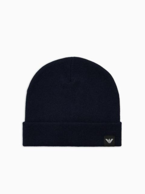 EMPORIO ARMANI Rib-knit wool-blend beanie