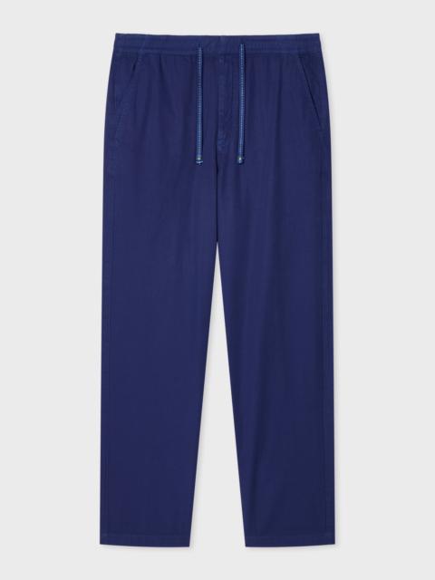 Paul Smith Blue Cotton Drawstring-Waist Trousers