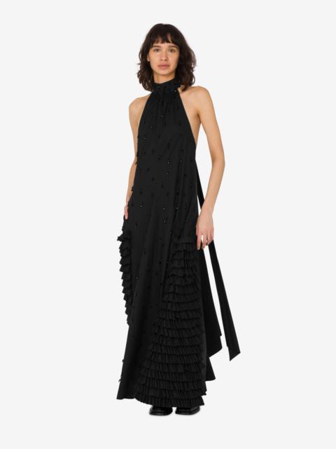 EMBROIDERED COTTON POPLIN DRESS