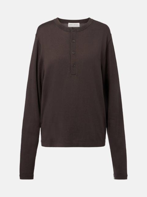 extreme cashmere N°370 Herman cotton and cashmere Henley shirt