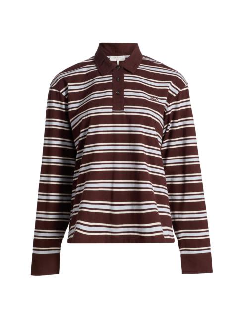 rag & bone Women's RB Rugby Stripe Polo Shirt - Brown Multi