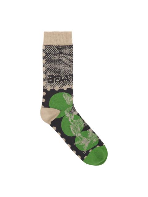 HENRIK VIBSKOV TOWER SOCK - POSTAGE GREEN DOTS