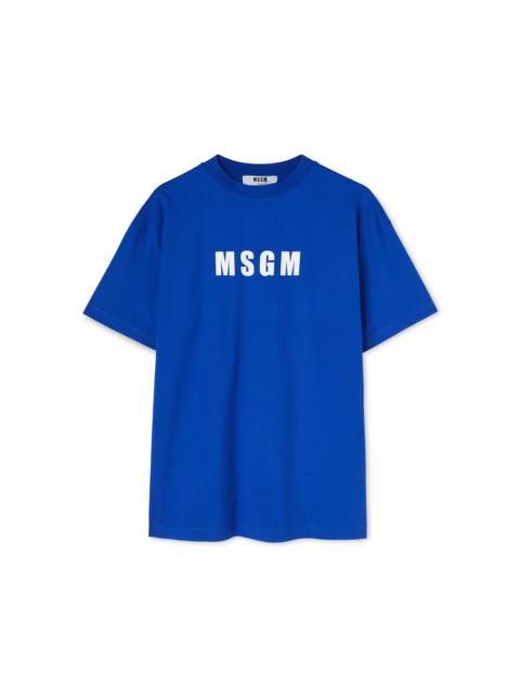 MSGM Cotton crew neck cotton t-shirt with MSGM logo