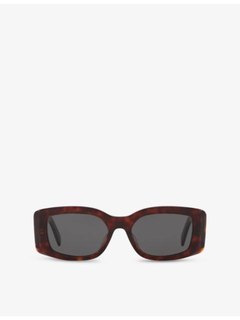 CELINE CL40282U Triomphe Rectangular-Frame Acetate Sunglasses
