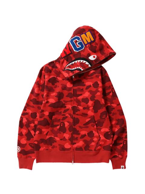 A BATHING APE® Color Camo Shark Full Zip Hoodie (FW24) "Red" 1J70 115 008 RED