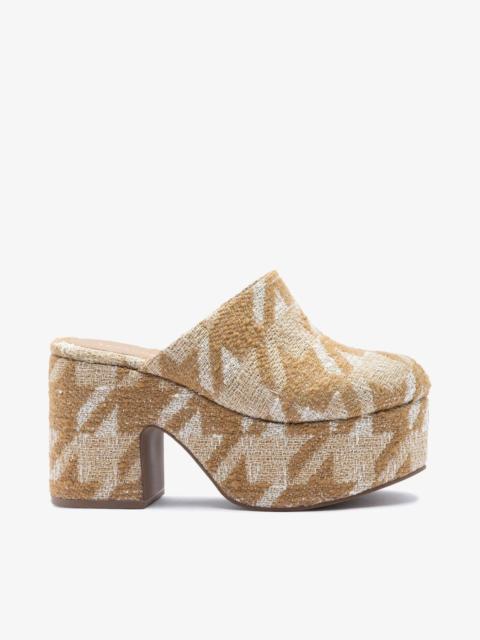 Larroudé Miso Platform Clog Latte Fabric