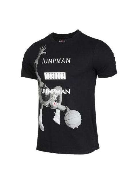 Jordan Air Jordan Basketball Printing Sports Short Sleeve Black AT8926-010