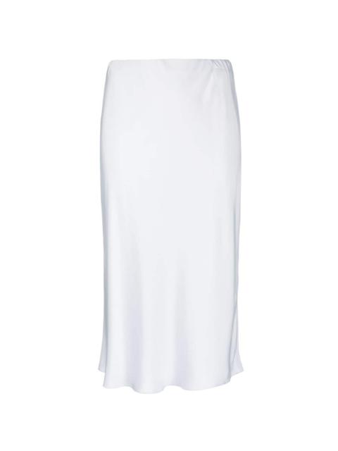 Theory satin-finish silk midi skirt