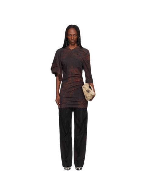 Kiko Kostadinov Brown Florella Midi Dress