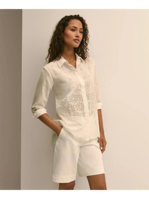 Brooks Brothers Cotton Eyelet Oversize Blouse