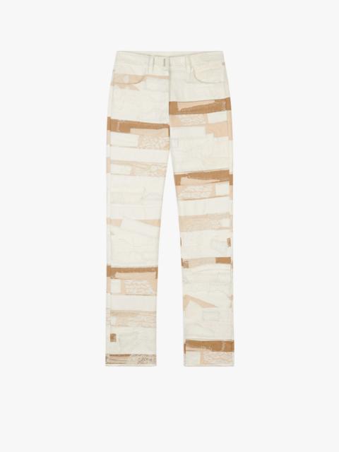 Givenchy JEANS PATCHWORK DENIM EFFECT, LEATHER AND LACE