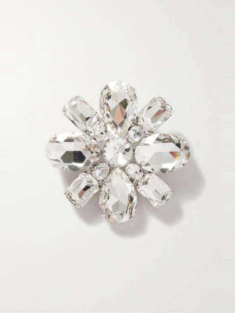 Alessandra Rich Silver-tone crystal brooch