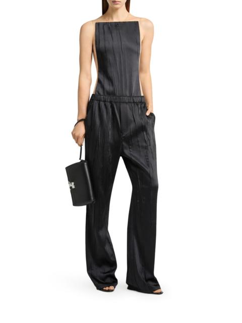 courrèges WIDE-LEG CRUSHED SATIN TROUSERS