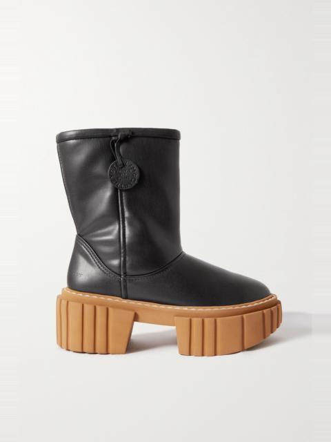 Stella McCartney Emilie faux shearling-lined vegan leather platform ankle boots