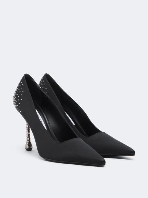 JIMMY CHOO Ixia crystal-embellished satin pumps