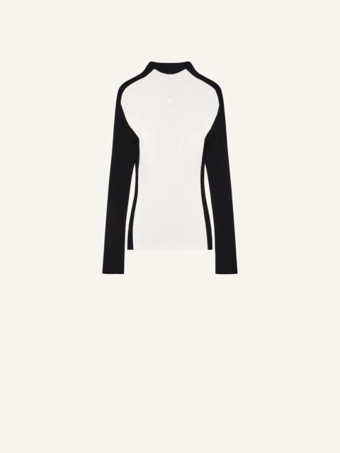 courrèges CONTRAST FRAME RIB KNIT SWEATER