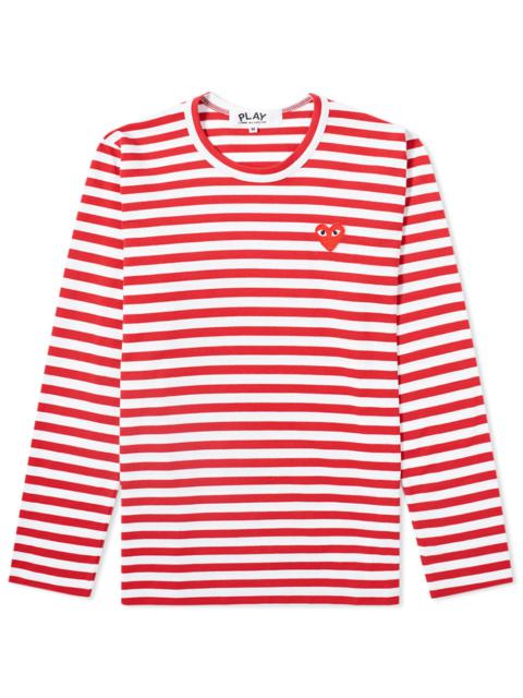 Comme des Garcons Play Women's Long Sleeve Heart Logo Stripe