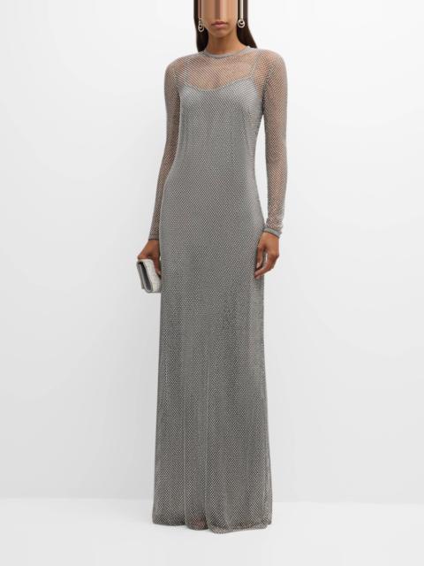 Crystal Embellished Gown with Slip