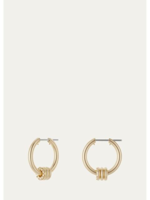 Spinelli Kilcollin Ara YG Deux 18K Yellow Gold Diamond Huggie Earrings