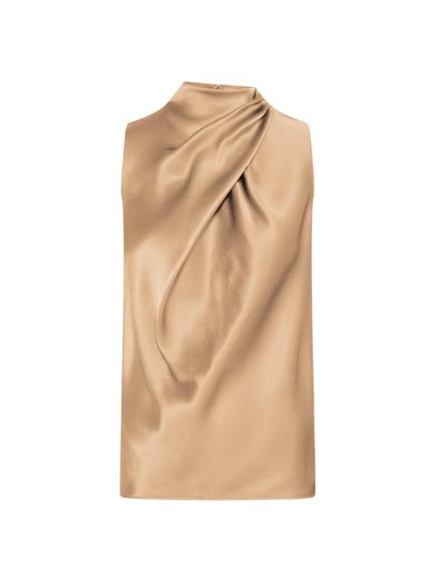 GABRIELA HEARST Melina Top in Camel Silk Satin