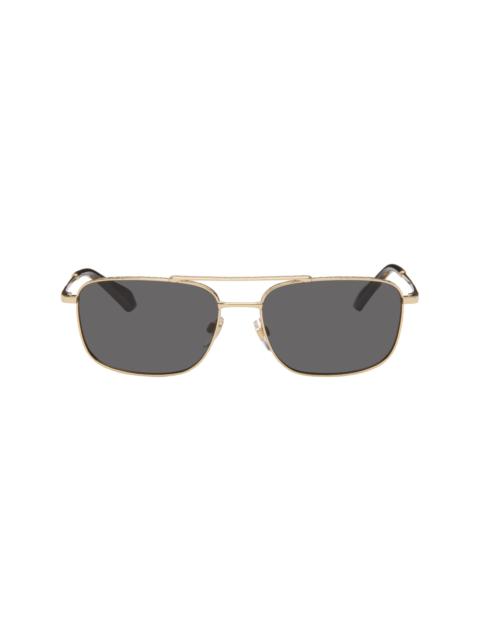 Burberry Gold Rectangular Sunglasses