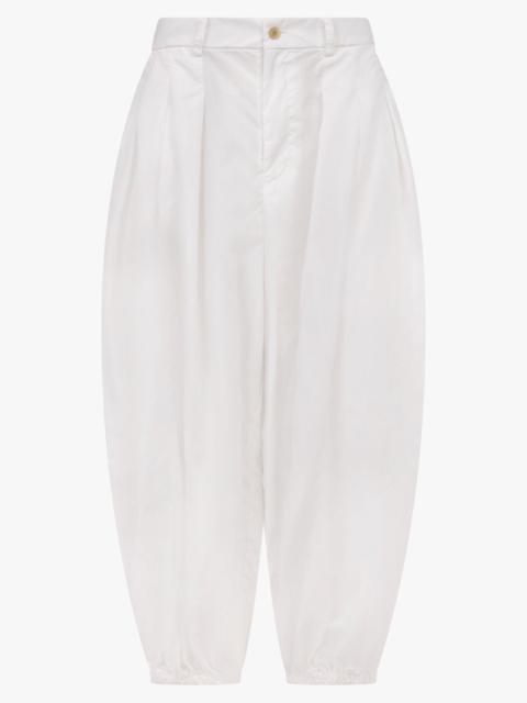 Comme Des Garçons PLEAT FRONT BALLOON PANT WITH ELASTIC CUFF | WHITE