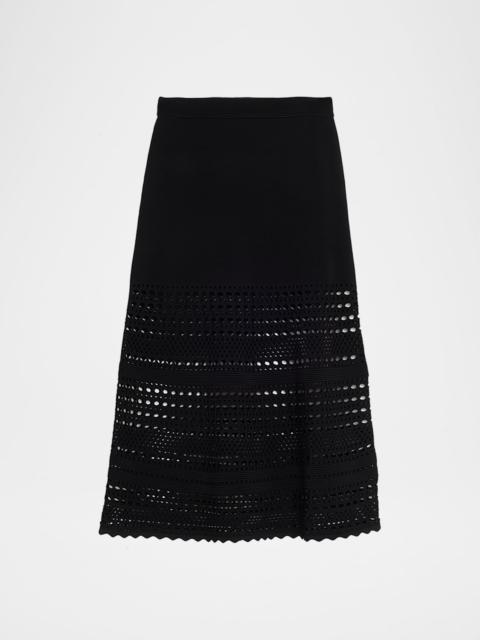 SIMKHAI Westly Open-Stitch Midi Skirt