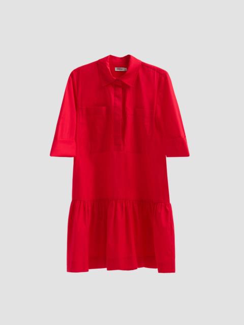 SIMKHAI Women's Criss Cotton-Blend Mini-Shirtdress - Scarlet