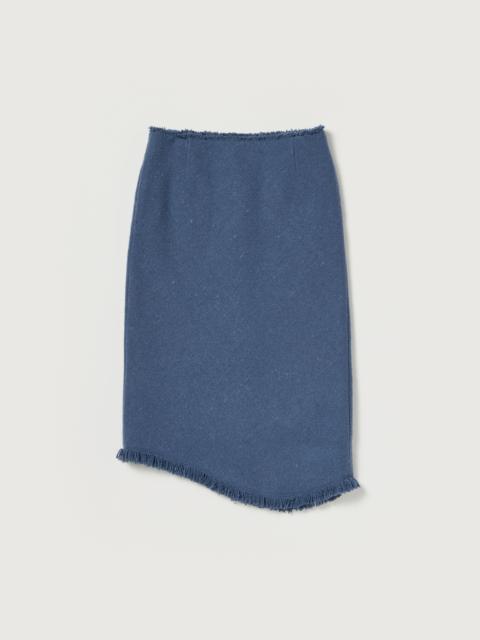 AURALEE HOMESPUN TWEED FRINGE SKIRT