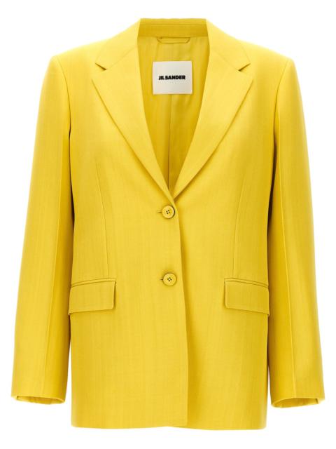 Jil Sander Single-Breasted Blazer Casual Jackets, Parka Green