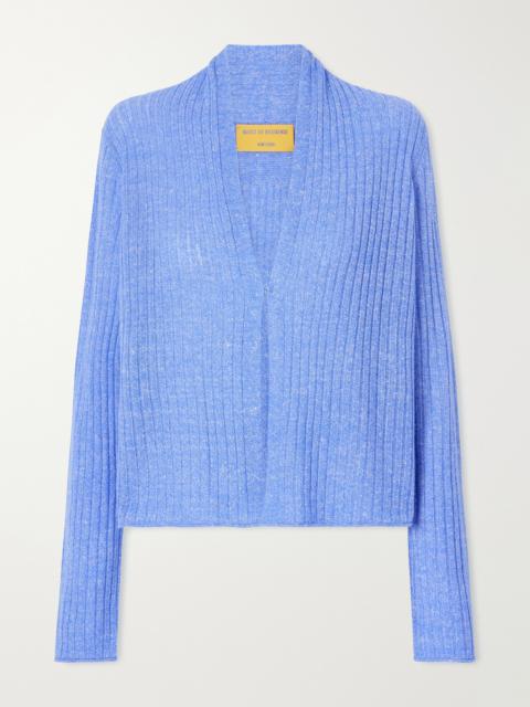 GUEST IN RESIDENCE Stealth Ribbed Cashmere And Linen-blend Cardigan