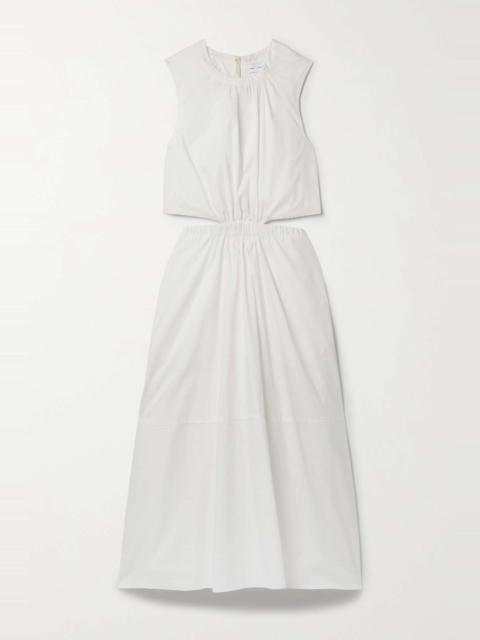 Cutout cotton-poplin midi dress