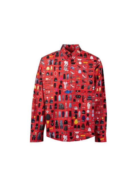 BALENCIAGA Balenciaga Cotton Pattern Print Shirt — Red