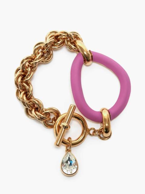 JW Anderson OVERSIZED LINK CHAIN BRACELET WITH CRYSTAL