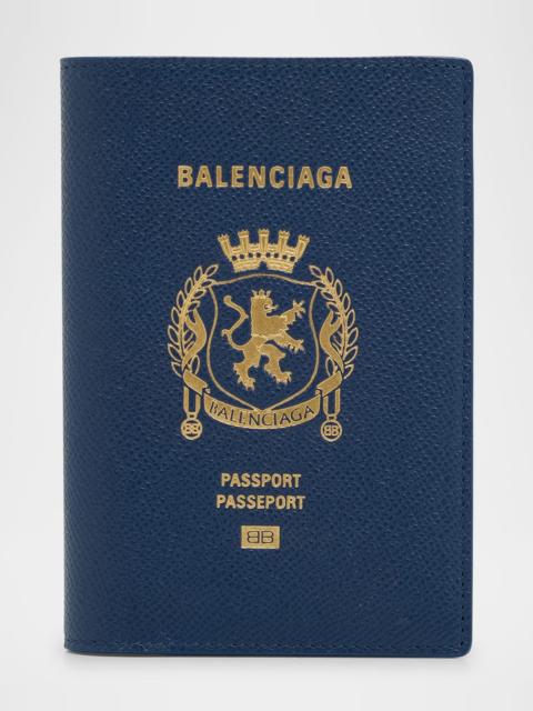 BALENCIAGA Men's Calfskin Logo Passport Holder