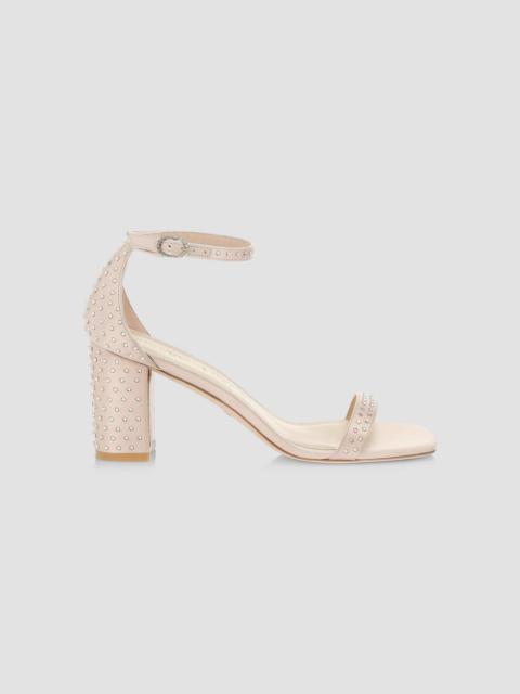 Stuart Weitzman Women's Nearlynude Satin Studded Sandals - Adobe