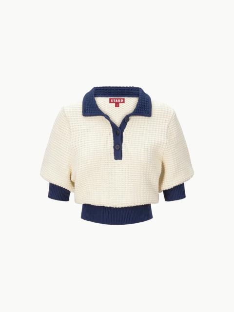 STAUD ALTEA SWEATER IVORY NAVY